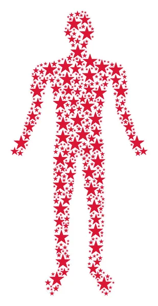 Confetti Star Man Figure — Stock Vector
