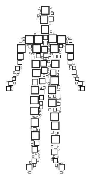 Figura hombre cuadrado contorno — Archivo Imágenes Vectoriales