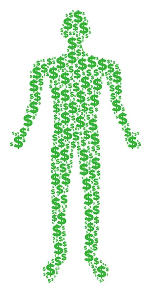 Dollar Human Figure — Stock Vector