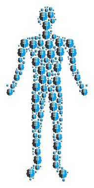 Çift kafa arabirimi insan figürü