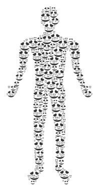 Tutuk gülümseme insan figürü