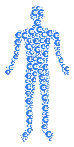 Lidská postava euro — Stockový vektor