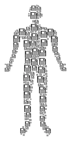 Disco flexível Figura humana — Vetor de Stock