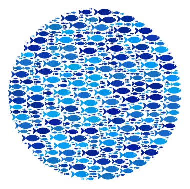 Dolu daire kompozisyon balık