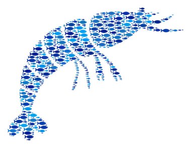 Balık karides kolaj