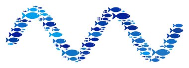 Balık Sinusoid dalga Mozaik