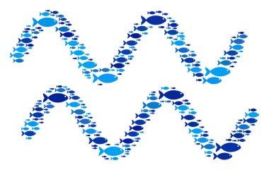 Balık Sinusoid dalgalar Mozaik