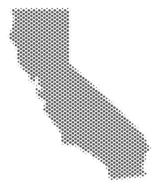 Yarı ton gümüş California harita