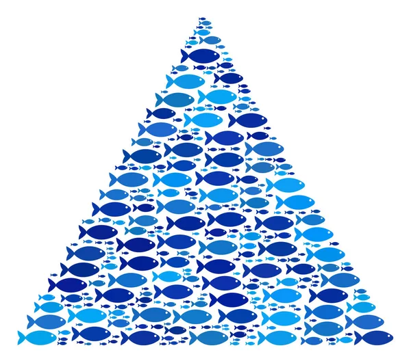 Collage triangle rempli de poisson — Image vectorielle