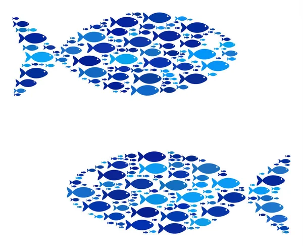 Poisson Paire de poissons Mosaïque — Image vectorielle