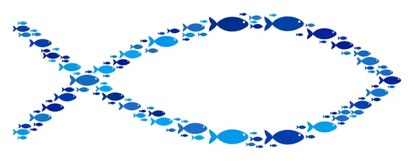 Collage de símbolos de peces — Vector de stock