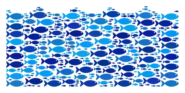 Poisson eau de mer Mosaïque — Image vectorielle