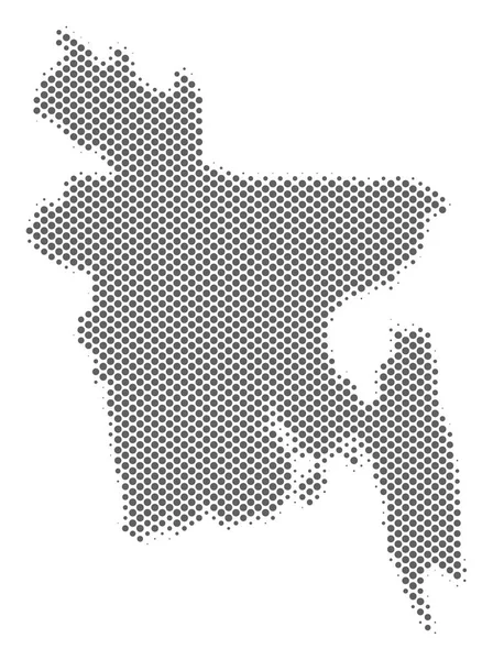 Halftone Gray Bangladesh Map — Stock Vector