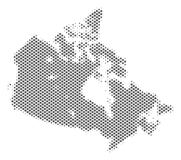 Mapa de Halftone Silver Canada — Vetor de Stock