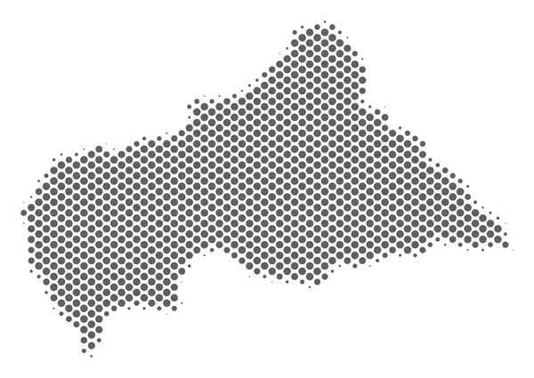 Carte de la République centrafricaine Halftone Grey — Image vectorielle