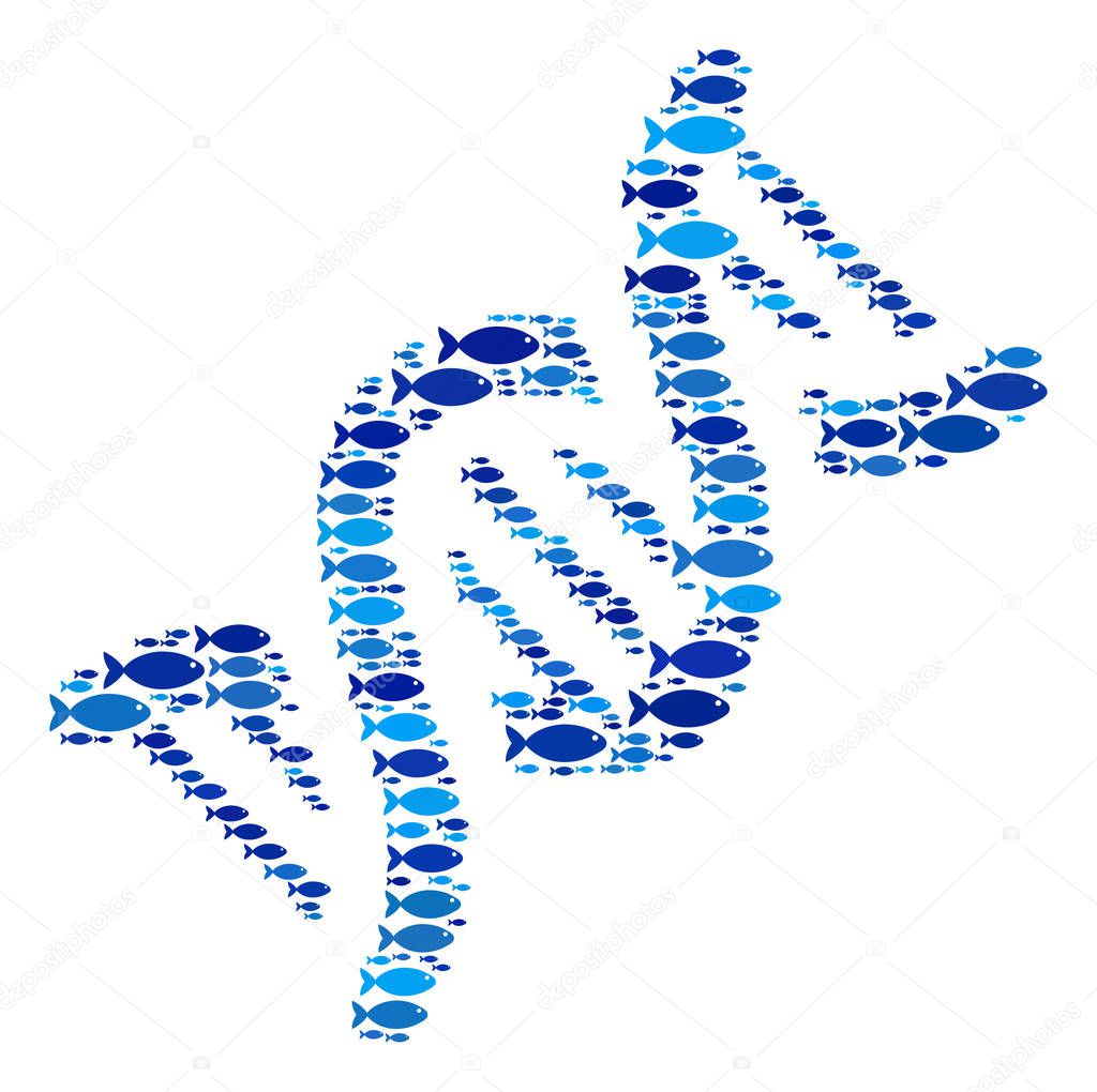 Fish DNA Spiral Mosaic
