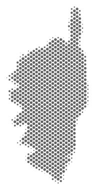 Yarı ton gri Korsika Fransa ada Haritası