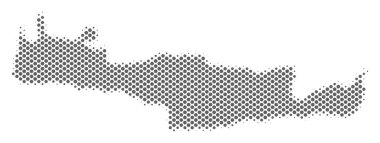 Yarı ton gümüş Girit Adası Haritası