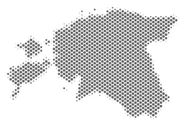 Yarı ton gri Estonya Haritası