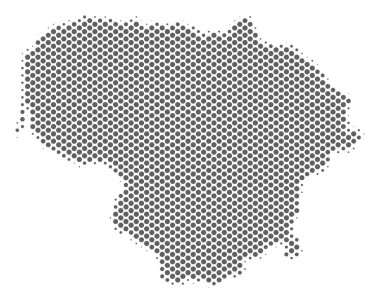 Yarı ton gri Litvanya Haritası