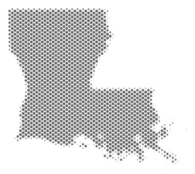 Yarı ton gri Louisiana devlet harita