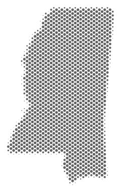 Yarı ton gümüş Mississippi Devlet harita