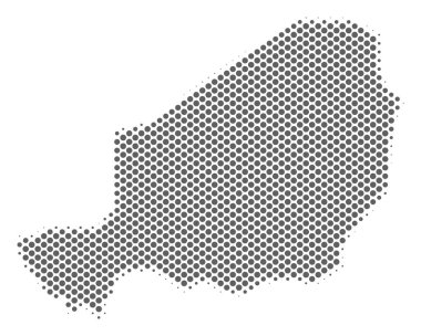 Yarı ton gri Nijer Haritası