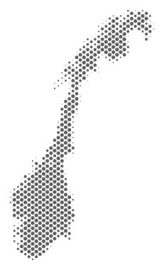 Yarı ton gri Norveç Haritası