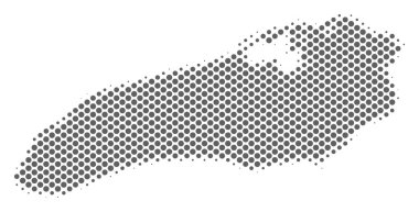 Yarı ton gümüş Ontario Gölü harita