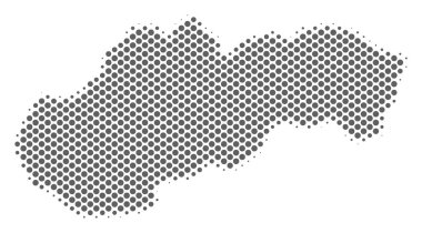 Yarı ton gri Slovakya Haritası