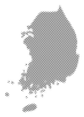 Yarı ton gümüş Güney Kore Haritası