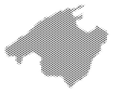 Yarı ton gri İspanya Mallorca ada Haritası