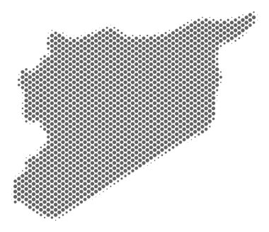 Yarı ton gri Suriye Haritası