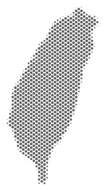 Yarı ton gri Tayvan ada Haritası