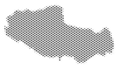 Yarı ton gri Tibet Çin bölgesi harita