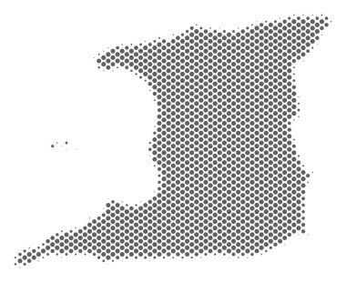 Yarı ton gri Trinidad ada Haritası