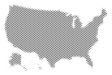 Yarı ton gri Usa Alaska harita ile
