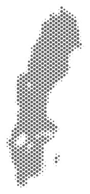 Yarı ton gri İsveç harita