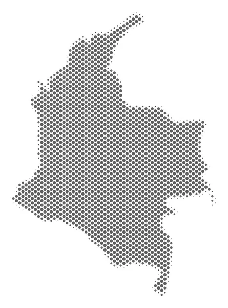 Carte de la Colombie de Halftone Silver — Image vectorielle