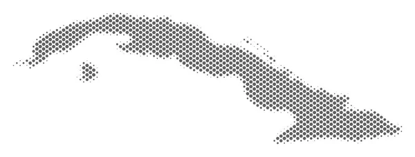 Mappa Halftone Grey Cuba — Vettoriale Stock