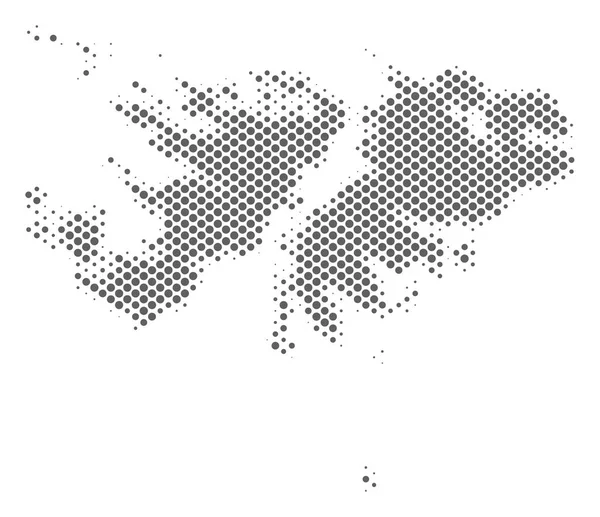 ハーフトーン グレーのフォークランド諸島の地図 — ストックベクタ