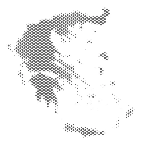Halftone Gris Grèce Carte — Image vectorielle