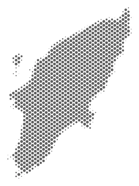 Kaart van halftone Gray Griekse Rhodos eiland — Stockvector