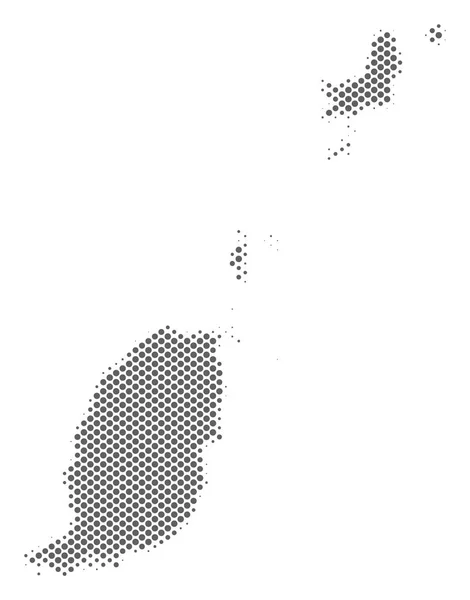 半色调灰色格林纳达地图 — 图库矢量图片