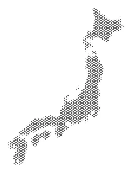 Halftone zilveren Japan kaart — Stockvector