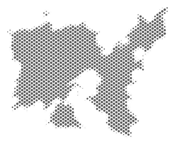 回路図リムノス島のギリシャの島の地図 ベクトル ハーフトーン地理的な方式です グレー ピクセル カート グラフィックの概念 抽象リムノス島のギリシャの島の地図は通常球セル パターンで形成されて — ストックベクタ
