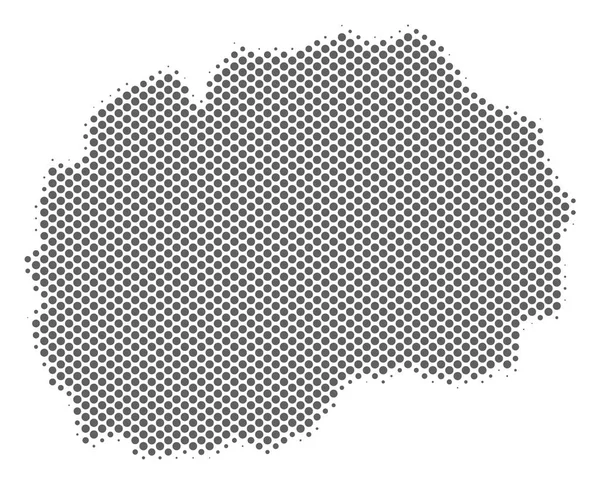 Mappa Halftone Gray Makedonia — Vettoriale Stock