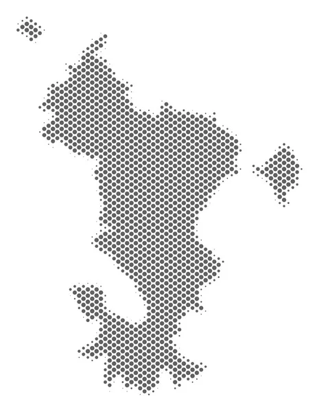 Halftone Gray Mayotte Island Mapa — Vector de stock