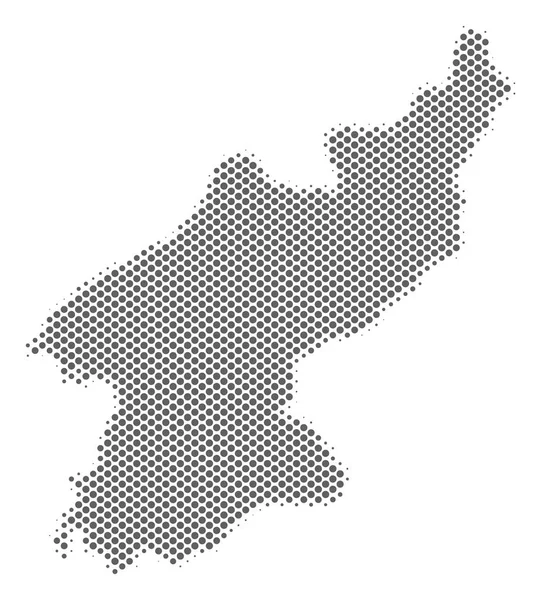 Halftone Silver Corea del Norte Mapa — Vector de stock