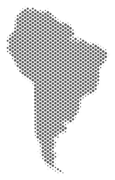 Halftone Grey Mapa de América del Sur — Archivo Imágenes Vectoriales